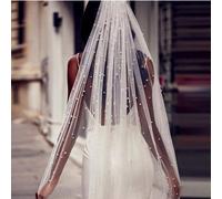 Shein 1 pieza Velo de novia color champán con cuentas, accesorio para boda, sesión de fotos o registro civil. Accesorio para el Día de San Valentín