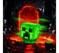 Shein 1 Pieza Versión Conmemorativa Serie Coleccionable Muñeco Lámpara Creeper de Minecraft - Estilo Lindo, Recargable por USB, Decoración Perfecta para el