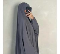 Shein 1 pieza Vestido de oración de mujer, Bata holgada de manga larga, Conjunto de pañuelo hijab de oración, Adecuado para festivales para mujeres con atue
