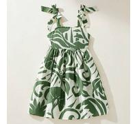 Shein 1 pieza Vestido maxi elegante y casual con tirantes de espagueti, decoración floral amarilla, adecuado para uso diario, reuniones, playa, resort, prim