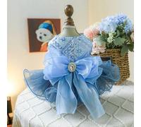 Shein 1 pieza Vestido para mascotas, traje de novia galaxia azul para perros y gatos