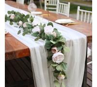 Shein 1 pieza Vid artificial de peonía de 1.8M, ramo de peonías de seda sintética DIY para centros de mesa de boda, decoración del hogar, plantas falsas, de