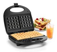 Shein 1 pieza Waflera de 750W, hace 2 wafles crujientes, placas con revestimiento antiadherente, control de temperatura, clip de bloqueo, mango frío al tact