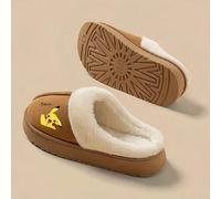 Shein 1 pieza/Zapatillas de Pokémon Pantuflas de algodón con diseño de dibujos animados, adecuadas para otoño e invierno, cómodas y gruesas para el hogar, d