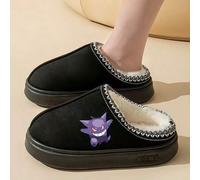 Shein 1 pieza Zapatillas de Pokémon, pantuflas de dibujos animados adecuadas para otoño e invierno, cómodas y gruesas para el hogar, dormitorio, estilo de i
