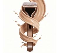 Shein 1 Pincel de base - Cerdas de nailon suaves, mango elegante marrón, para BB Cream, base líquida, polvo - Pincel de maquillaje portátil para una aplicac