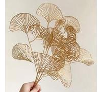 Shein 1 planta artificial de hoja de albaricoque dorado para bodas, fiestas y decoración del hogar - Simulación realista de Ginkgo Biloba para centro de mes