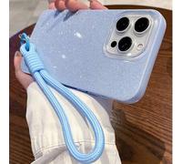 Shein 1 pulsera circular azul + Soporte de tarjeta de metal triangular + 1 funda de teléfono con brillo minimalista IMD con orificio grande para cámara, fun