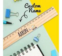 Shein 1 regla de madera personalizada con el nombre del niño, regla con nombre personalizado para estudiante, regla escolar personalizada para niños, regla