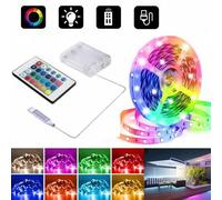 Shein 1 rollo de 1 metro/3,3 pies ~ 15 metros/49,2 pies de tira de luz LED con batería (sin pilas), luces LED flexibles RGB con cambio de color con batería,