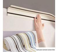 Shein 1 rollo de 14cm x 2.3m de moldura de recorte flexible y autoadhesiva de espuma, moldura de zócalo autoadhesiva, borde decorativo de líneas de pared 3D