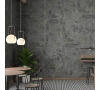 Shein 1 Rollo de 15.7 pulgadas*196.8/118.1/39.3 pulgadas Papel tapiz autoadhesivo de pared de hormigón antiguo para baño, resistente al alquiler, gris oscur