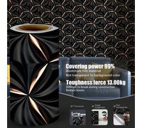 Shein 1 rollo de 1m/3m/5m Papel tapiz autoadhesivo y removible con estilo geométrico metálico retro negro para decoración del hogar, fondo de sala, dormitor