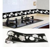 Shein 1 Rollo de 2m/5m Zócalo autoadhesivo a prueba de agua y resistente a la suciedad, cenefa de papel pintado con estampado de flores y mármol, adecuado p