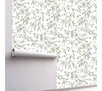 Shein 1 rollo de 44cm de papel tapiz desprendible con hojas grises de estilo bohemio, papel tapiz autoadhesivo moderno y neutro, adecuado para gabinetes, de