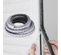 Shein 1 rollo de 5m/16.4ft Burlete para puertas, Tira de sellado de ventana autoadhesiva con cepillo para ventanas de la casa, resistente al clima, a prueba