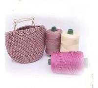 Shein 1 rollo de cuerda trenzada DIY, hilo de ganchillo, hilo para bolsos de ganchillo a mano, cojines, sombreros, hilo de poliamida de unicolor moderno DIY