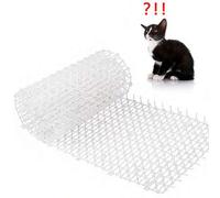 Shein 1 rollo de Esterilla repelente de gatos de material PP blanco, Esterilla disuasoria efectiva para gatos y perros, Esterilla repelente de gatos negra p