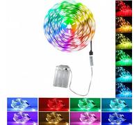 Shein 1 rollo de Luz de tira LED con alimentación de batería de 1m/3.3ft~15m/49.2ft (sin batería), luz LED flexible para cambio de color RGB, controlador de