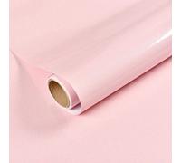 Shein 1 rollo de papel pintado brillante de unicolor, papel tapiz autoadhesivo de imitación de perla blanca de PVC autoadhesivo, para decoración de gabinete