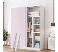 Shein 1 rollo de papel tapiz autoadhesivo blanco/rosa, adhesivo de pared de unicolor minimalista, tamaño de 40/60/80 cm de ancho, fácil de rasgar y pegar, m