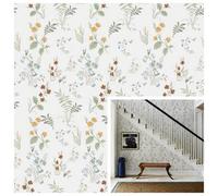 Shein 1 rollo de papel tapiz autoadhesivo con patrón de hojas florales, removible, impermeable, adecuado para sala de estar, cocina, dormitorio, pared de do