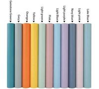Shein 1 Rollo de papel tapiz autoadhesivo de unicolor con estilo de macaron, papel de contacto resistente al agua, al aceite y al calor, de PET y aluminio,