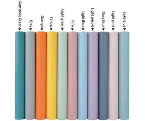 Shein 1 Rollo de papel tapiz autoadhesivo de unicolor con estilo de macaron, papel de contacto resistente al agua, al aceite y al calor, de PET y aluminio,