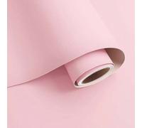 Shein 1 rollo de papel tapiz autoadhesivo de unicolor rosa de 15.7 in x 196.8/118.1/39.3 in, superficie mate traslúcida de PVC, resistente al agua, fácil de