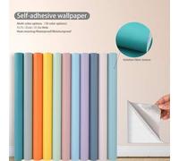 Shein 1 Rollo de papel tapiz autoadhesivo de unicolor tipo macarrón, de 40/60/80 cm de ancho, material PET removible, empalme sin costuras, sin residuos, im