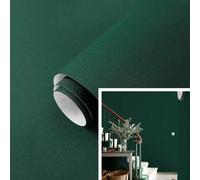 Shein 1 rollo de papel tapiz autoadhesivo de unicolor verde, grosor con efecto pelar, contacto de vinilo para decoración de paredes de dormitorio, sala de e