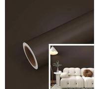 Shein 1 rollo de papel tapiz mate marrón de unicolor, autoadhesivo y desprendible. Papel de contacto para decoración de pared en dormitorio, sala de estar,