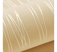 Shein 1 Rollo de Papel tapiz minimalista moderno y transpirable, de unicolor a rayas, para cobertura total en dormitorio, sala de estar y decoración del hog