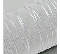 Shein 1 rollo de papel tapiz moderno y minimalista, de tela no tejida gruesa y transpirable con patrón de rayas de unicolor, cobertura completa para dormito