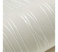 Shein 1 rollo de papel tapiz no tejido moderno y simple, de unicolor a rayas, transpirable y grueso, adecuado para dormitorio, sala de estar y decoración de