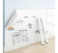 Shein 1 rollo de pegatina de pizarra blanca extraíble - Adecuada para paredes, puertas, vidrio - Fácil de despegar sin dejar residuos, superficie de escritu
