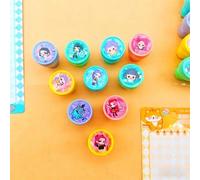 Shein 1 Set (10 piezas) Sellos autoentelados de grupo de chicas de K-Pop estilo soñador - Sellos de dibujos animados lindos inspirados en Mila y Lumi, de se