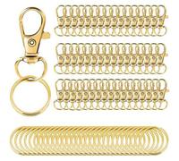 Shein 1 set 100 piezas Accesorios DIY Llavero Mosquetón Hebilla giratoria para anillo de llaves, correa para mascotas, decoración de bolso, encantos de cade