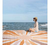 Shein 1 Set 210x200cm Manta de Playa, Esterilla de Picnic y Camping al Aire Libre con Ganchos y Estacas Portátiles, Esterilla de Playa Extragrande, Esterill