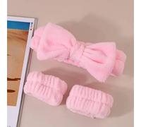 Shein 1 set/3 piezas Diadema y bandas para el cabello y la cara de peluche, amigables con la piel, absorbentes, productos para el cuidado de la piel, bellez