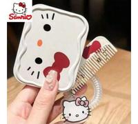 Shein 1 set/3 piezas Sanrio - Espejo de maquillaje plegable y portátil de Hello Kitty, un regalo perfecto para mujeres en Navidad, Acción de Gracias, San Va