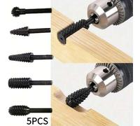 Shein 1 Set 5 piezas Kit de Limas Rotativas, Cortadores de Fresado y Rectificado Duraderos, Adecuados para Trabajos en Madera, Perforación de Metal, Tallado