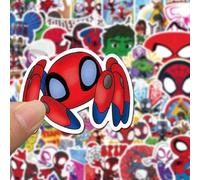 Shein 1 set/50 piezas Paquete de pegatinas de superhéroes de Marvel, pegatinas impermeables con personajes lindos de Spider-Man y Hulk, pegatinas DIY elegan