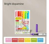 Shein 1 Set/6 piezas Bolígrafos de marcador acrílico, tinta líquida de punta suave, para estudiante arte DIY dibujo graffiti, pinceles lavables que no desan