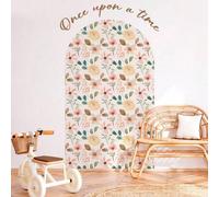 Shein 1 set 99x165cm/90x150cm Adhesivo decorativo de papel tapiz floral bohemio "Érase una vez" para pared, arte pared interior, impermeable, decoración par