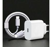 Shein 1 Set Adaptador Cargador Rápido EU 20W con Cable de Carga Largo de 3.3FT/100cm USB-C a Tipo-C, Compatible con iPhone 17/17 Air/17 Pro/17 Pro Max/16/16