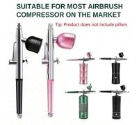 Shein 1 Set Aerógrafo de acción simple de 0,3 mm con vaso de metal de 10CC, pistola de pulverización de gatillo para modelar el arte de pasteles, uñas y art