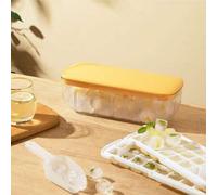 Shein 1 Set bandeja de cubitos de hielo de colores aleatorios con tapa y papelera, de doble capa con 1 tapa con presión, 1 bandeja para cubitos de hielo, 1