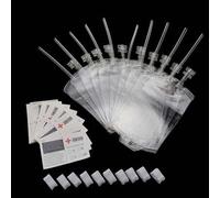 Shein 1 set Bolsas falsas de sangre de Halloween y jeringa para bebidas, decoraciones de bolsa de suero IV vacía con tema de enfermería para fiestas, paquet