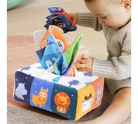 Shein 1 set Caja de pañuelos mágica para bebés, juguete sensorial de aprendizaje temprano educativo para niños con libro de tela, ejercicio de dedos, juego